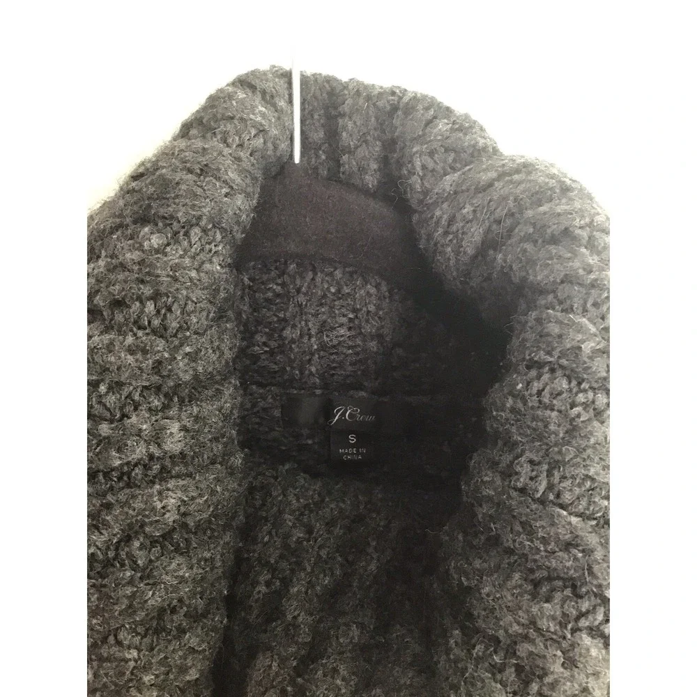J.Crew cowl neck wool blend turtleneck sweater charcoal gray women's Sz Small